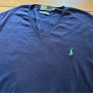 Polo Ralph Lauren Pima Cotton Sweater Mens XXL Navy Blue Long Sleeve Pullover